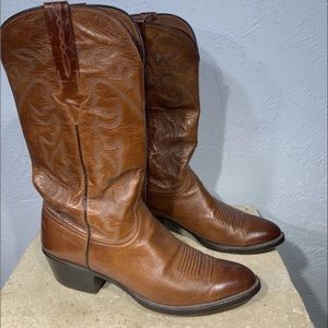 Lucchese Brown Leather Western Cowboy Boots Men size 10 D